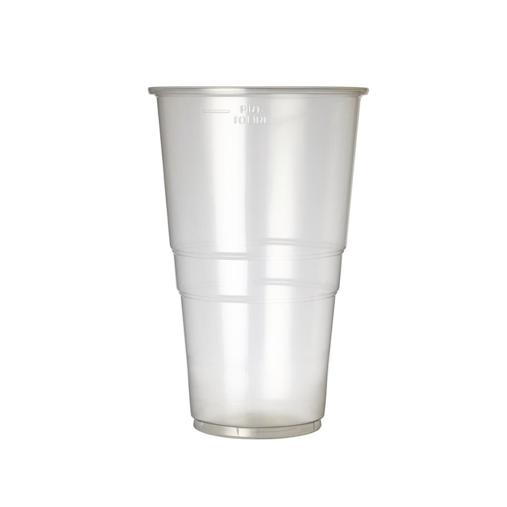 Disposable Pint Glass 20oz To Line (Pack of 1000) - U384 Disposable Glasses Plastico   