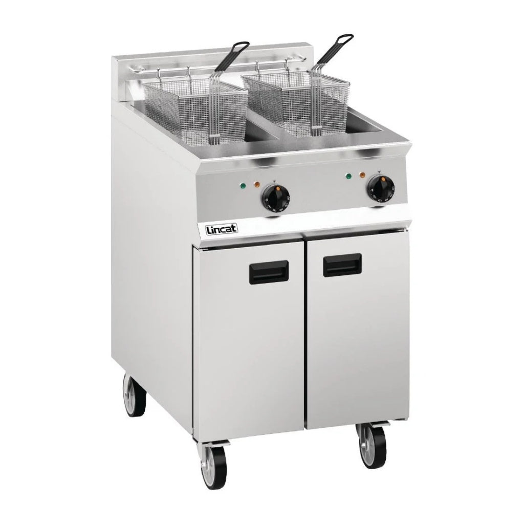 Lincat Opus 800 Twin Tank Twin Basket Free Standing Electric Fryer OE8113 - DM526 Freestanding Electric Fryers Lincat   