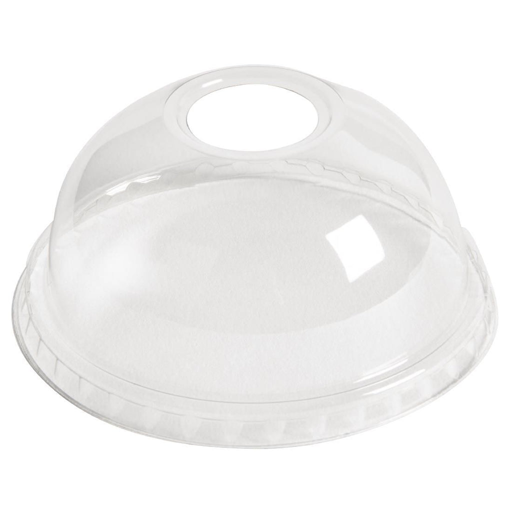 Dome Lids For Clear PET Juice Cups 415ml (Pack of 1000) - CW038 Disposable Glasses Non Branded   