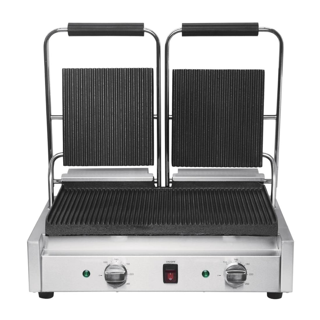 Buffalo Bistro Double Ribbed Contact Grill - DY994 Contact Grills & Panini Makers Buffalo   