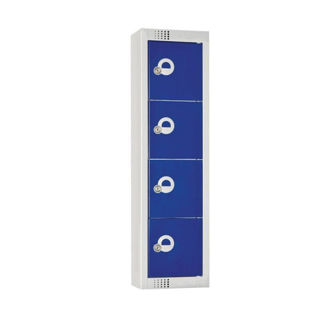 Elite Personal Effects Locker 4 Door Blue Camlock - CF751-CF Lockers and Key Cabinets Elite Lockers Limited   