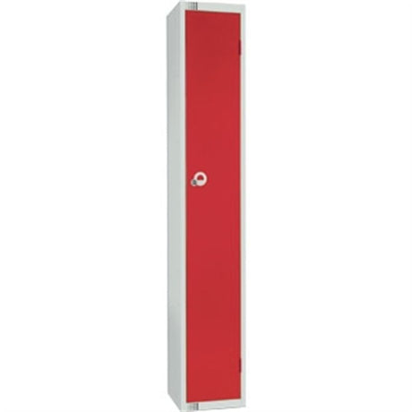 Elite Single Door Locker Red Padlock Sloping Top 300mm - W949-PS