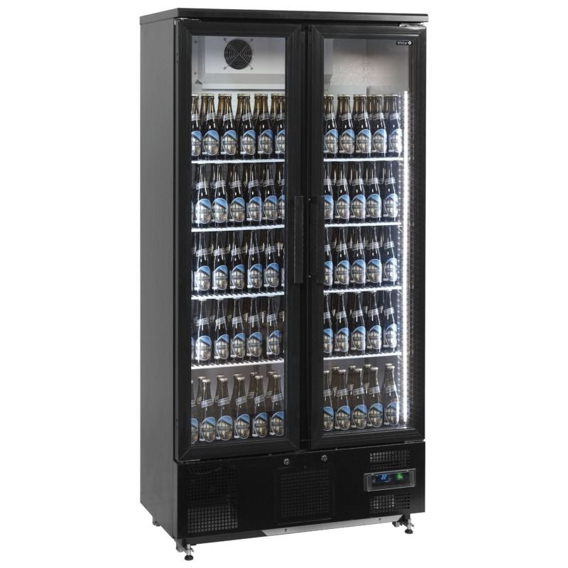 Elstar Upright Double Glass Door Back Bar Bottle Cooler Fridge - EM500H Upright Double Door Bottle Coolers Elstar   