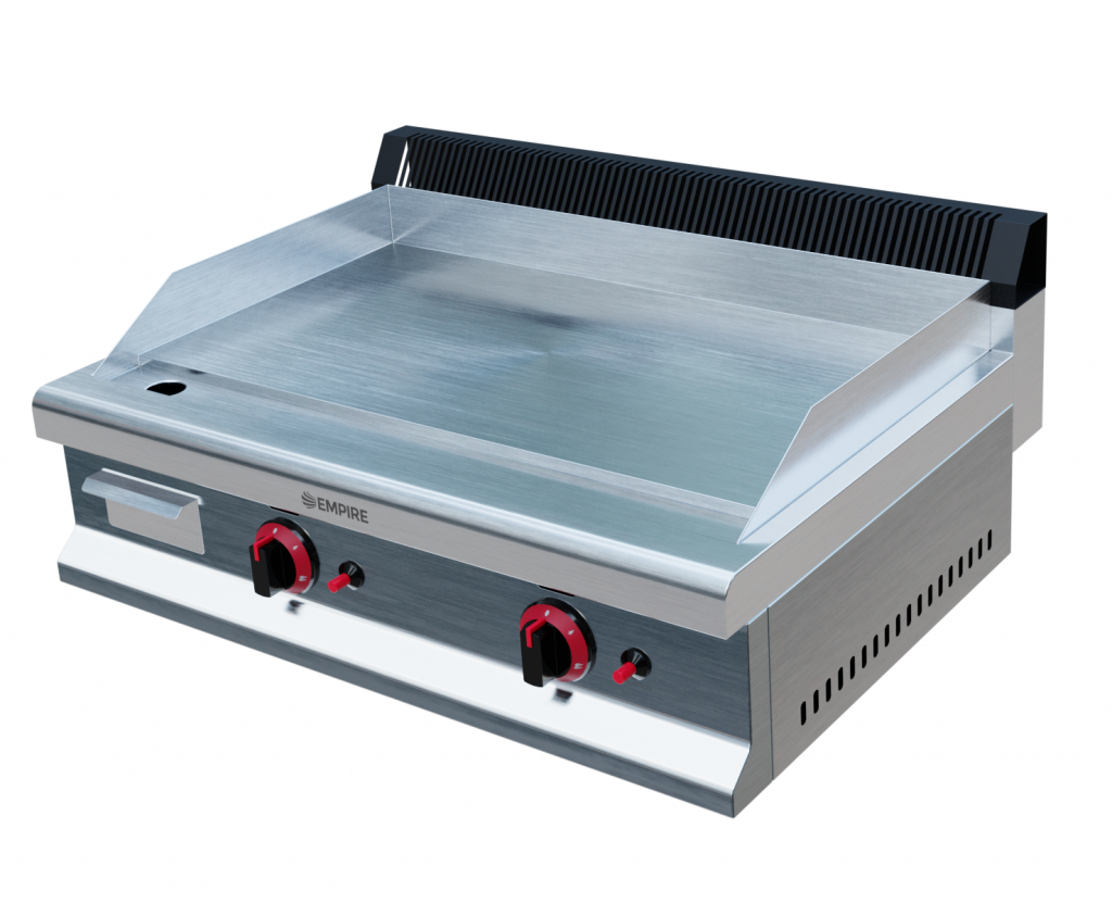 Empire 2 Burner Gas Griddle Smooth – 800mm LPG & Nat Gas 5.6kW - EMP-GD800 Gas Griddles Empire