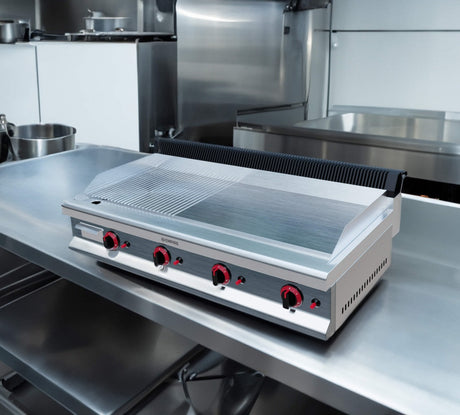 Empire 4 Burner Gas Griddle Smooth/Ribbed – 1150mm LPG & Nat Gas 11.2kW - EMP-GD1150-RIB Gas Griddles Empire