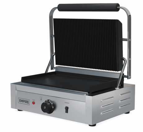 Empire Large Contact Panini Grill Ribbed Top Flat Bottom - EMP-GH811L
