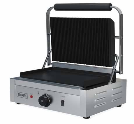 Empire Large Contact Panini Grill Ribbed Top Flat Bottom - EMP-GH811L Contact Grills & Panini Makers Empire   