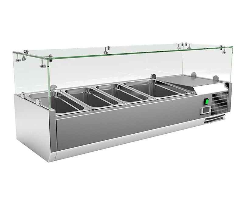 Empire Refrigerated Counter Top Servery Prep Unit 3 x 1/3 & 1 x 1/2 GN - VRX1200/380 FG