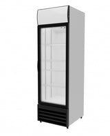 Empire Single Door Display Cooler Fridge with Merchandising Canopy - SS-P360WA