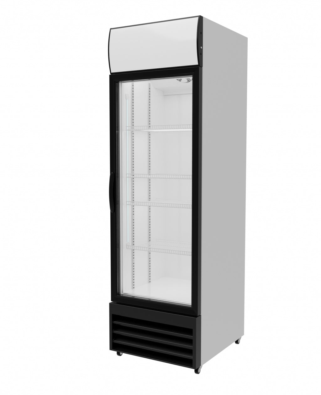 Empire Single Door Display Cooler Fridge with Merchandising Canopy SS