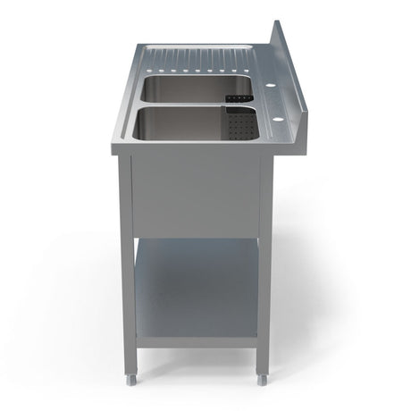 Empire Stainless Steel Commercial Double Bowl Sink – Left Hand Drainer 1400mm Wide | 1400-600LHD Double Bowl Sinks Empire