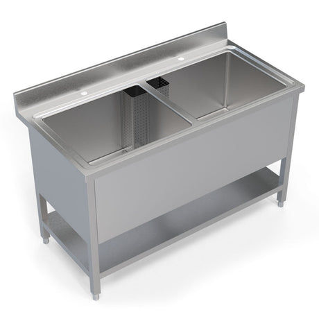 Empire Stainless Steel Double Pot Wash Catering Sink - PW-1400