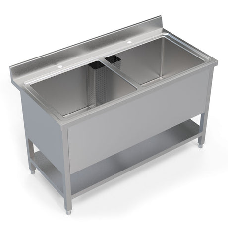 Empire Stainless Steel Double Pot Wash Catering Sink - PW-1400 Pot Wash Sinks Empire   