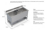 Empire Stainless Steel Double Pot Wash Catering Sink - PW-1400 Pot Wash Sinks Empire   