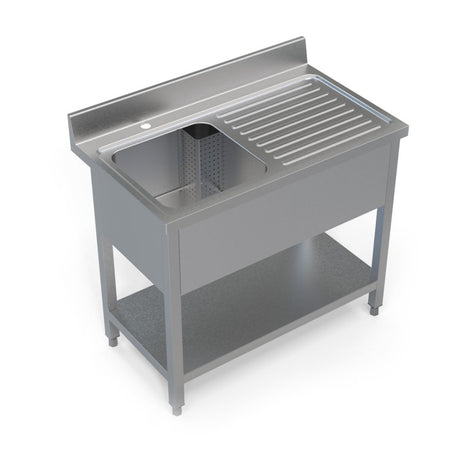 Empire Stainless Steel Commercial Single Bowl Sink – Right Hand Drainer 1000mm Wide | 1000-600RHD Single Bowl Sinks Empire