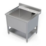 Empire Single Pot Wash Sink – Stainless Steel Catering Sink with Undershelf | PW-800-CB-1 Pot Wash Sinks Empire