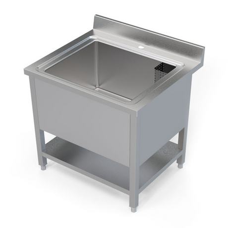 Empire Single Pot Wash Sink – Stainless Steel Catering Sink with Undershelf | PW-800-CB-1 Pot Wash Sinks Empire