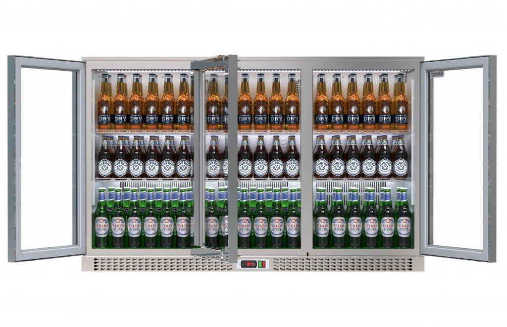 Empire Stainless Steel Triple Door 330Ltr Bottle Cooler Hinged Doors