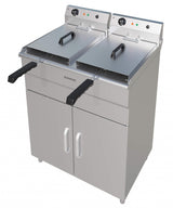 Empire Twin Tank Electric Free Standing Fryer 2 x 12 Litre - EMP-FSEF-10V-2 Freestanding Electric Fryers Empire   