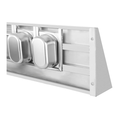 Empire Wall Mounted Shelf With 6 GN Pan Under Rail 1200mm - EMP-WM12030E Stainless Steel Wall Shelves Empire   