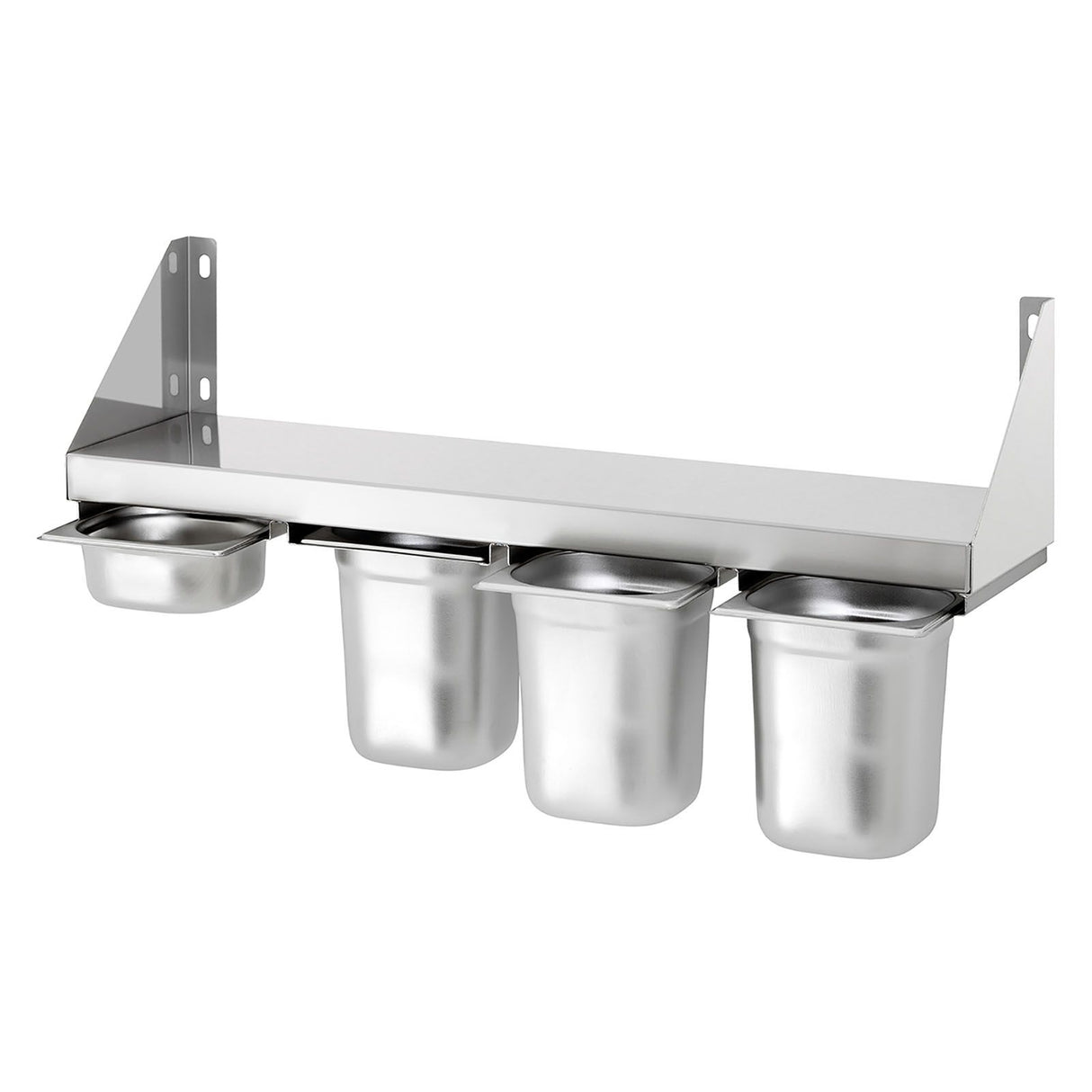Empire Wall Mounted Shelf With 6 GN Pan Under Rail 1200mm - EMP-WM12030E Stainless Steel Wall Shelves Empire   