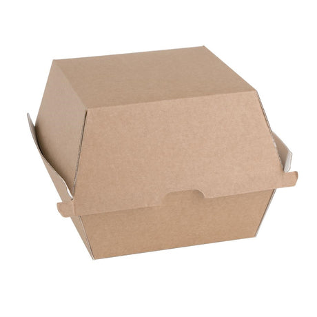 Fiesta Green Compostable Kraft Burger Boxes Large 112mm (Pack of 150) - FB665 Takeaway Food Containers Fiesta Green   
