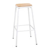 Bolero Cantina High Stools with Wooden Seat Pad White (Pack of 4) - FB939 Stools Bolero   