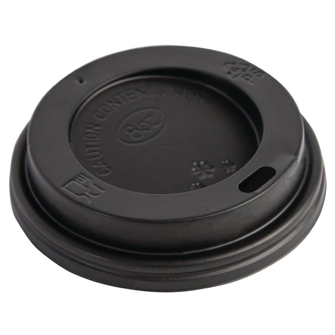 Fiesta Disposable Coffee Cup Lids Black 225ml / 8oz (Pack of 50) - CW715