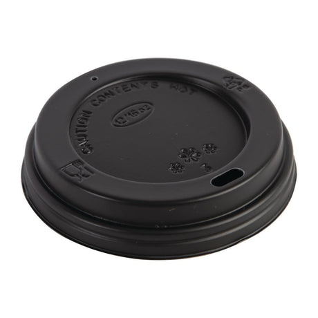 Fiesta Disposable Coffee Cup Lids Black 340ml / 12oz and 455ml / 16oz (Pack of 50) - CW717