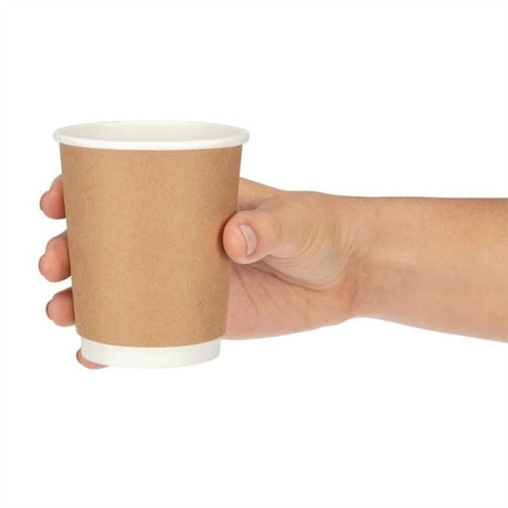 Fiesta Disposable Coffee Cups Double Wall Kraft 340ml / 12oz (Pack of 25) - GP437 Disposable Cups Fiesta   