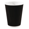 Fiesta Disposable Coffee Cups Ripple Wall Black 340ml / 12oz (Pack of 25) - CM541 Disposable Cups Fiesta   