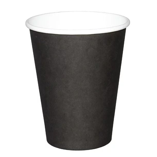 Fiesta Disposable Coffee Cups Single Wall Black 340ml / 12oz (Pack of 50) - GF043 Disposable Cups Fiesta   