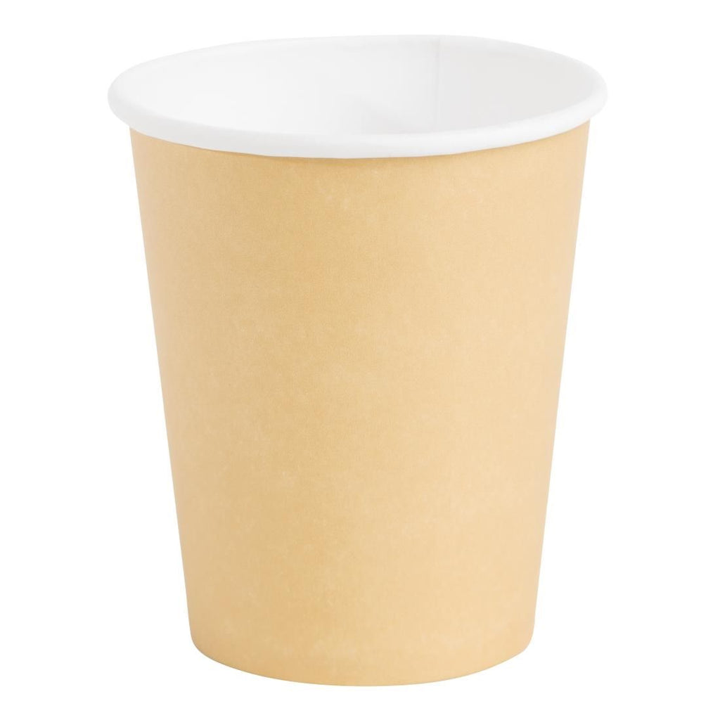 Fiesta Disposable Coffee Cups Single Wall Kraft 225ml / 8oz (Pack of 1000) - GF030 Disposable Cups Fiesta   