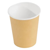 Fiesta Disposable Coffee Cups Single Wall Kraft 225ml / 8oz (Pack of 50) - GF031