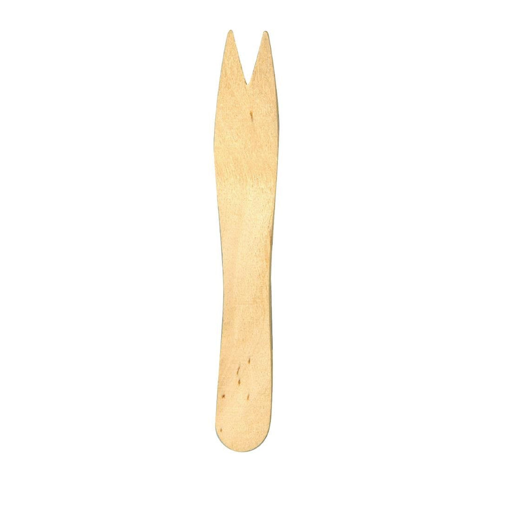 Fiesta Green Biodegradable Disposable Wooden Chip Forks (Pack of 1000) - CD901 Disposable Cutlery Fiesta Green   