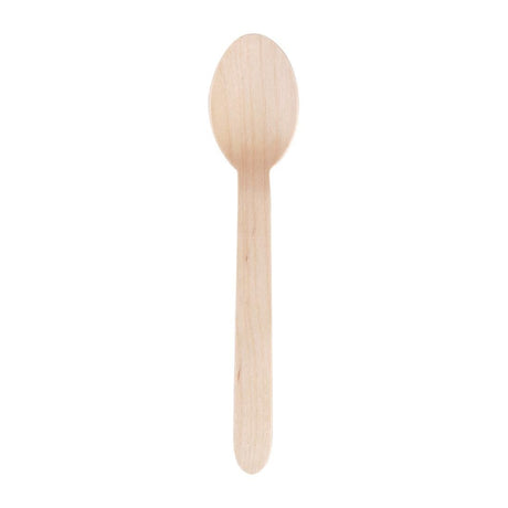 Fiesta Green Biodegradable Disposable Wooden Dessert Spoons (Pack of 100) - CD904 Disposable Cutlery Fiesta Green   