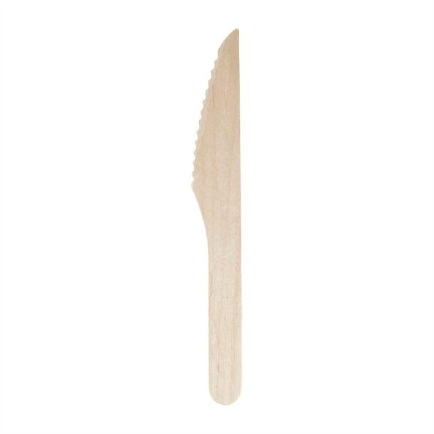 Fiesta Green Biodegradable Disposable Wooden Knives (Pack of 100) - CD902 Disposable Cutlery Fiesta Green   
