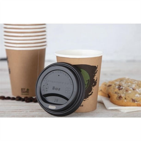 Fiesta Green Compostable Coffee Cup Lids 340ml / 12oz (Pack of 50) - DS055 Disposable Cups Fiesta Green   