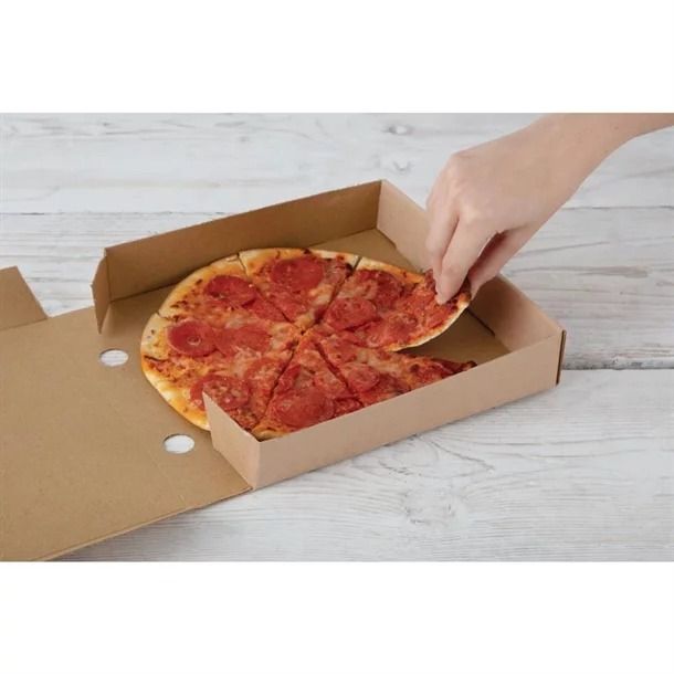 Fiesta Green Compostable Plain Pizza Boxes 12" (Pack of 100) - DC724 Takeaway Food Containers Fiesta Green   