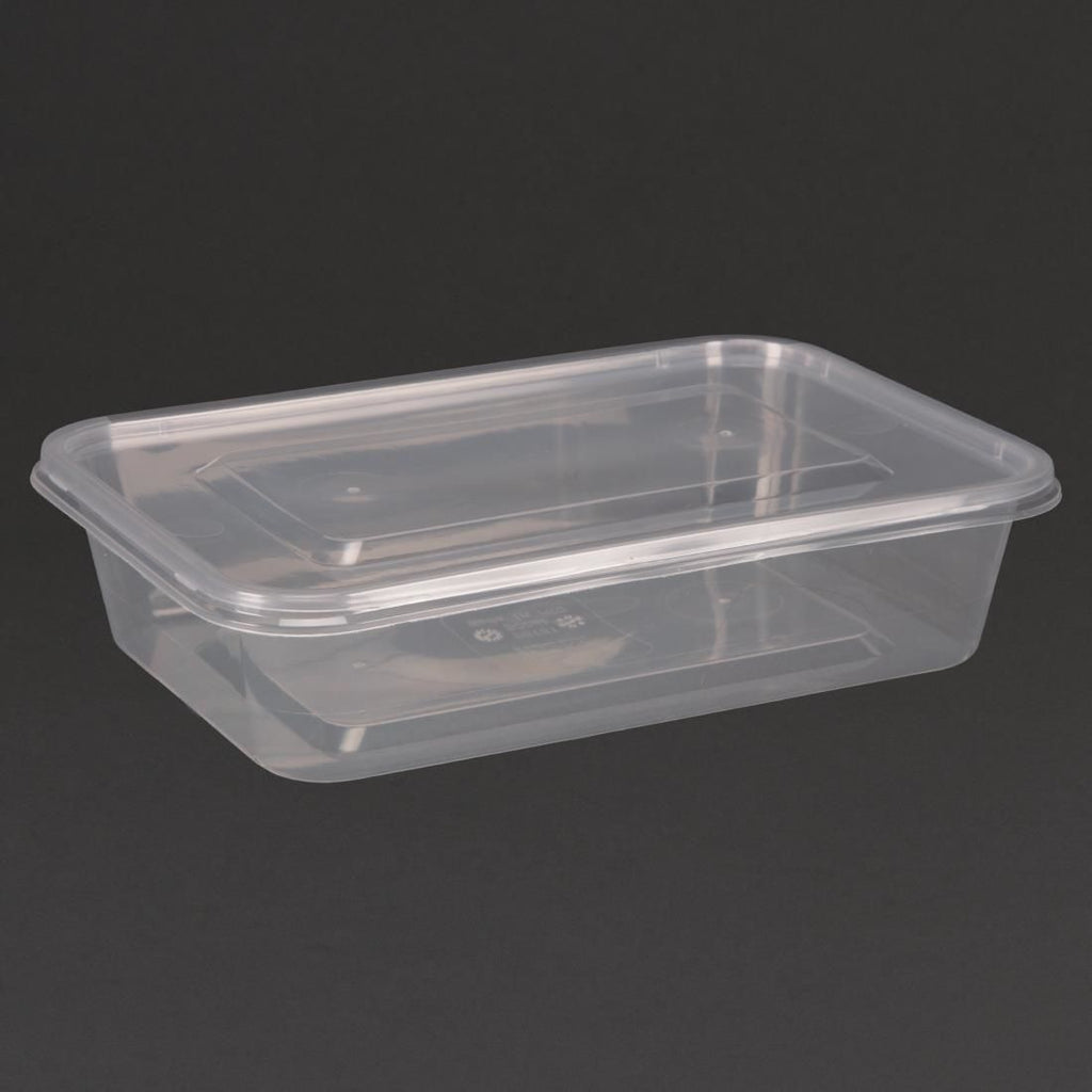 Fiesta Plastic Microwavable Containers With Lid Small 500ml (Pack of 250) - DM181 Takeaway Food Containers Fiesta   