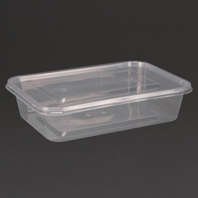 Fiesta Plastic Microwavable Containers With Lid Small 500ml (Pack of 250) - DM181 Takeaway Food Containers Fiesta   