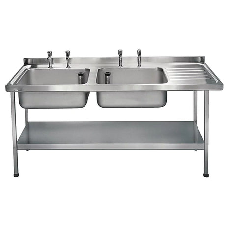 Franke Stainless Steel Double Bowl Sink Right Hand Drainer - P371 Double Bowl Sinks Franke   
