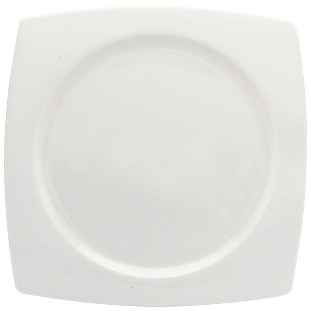 Glacier Square Plate - White 26cm (6 Pack) - BD478 Crockery Elia   