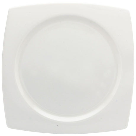 Glacier Square Plate - White 26cm (6 Pack) - BD478 Crockery Elia   