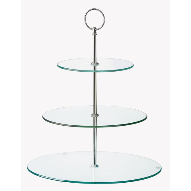 Glass Three Tiered Afternoon Tea Cake Stand - GL080 Table Presentation Bia   