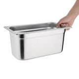 Empire 1/4 Gastronorm Pan Stainless Steel 100mm Deep - EMP-GN1-4100 GN Gastronorm Pans Empire   