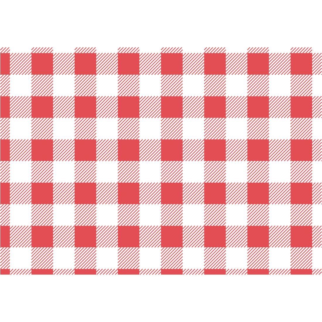 Greaseproof Paper Sheets Red Gingham 250 x 250mm (Pack of 200) - CL657