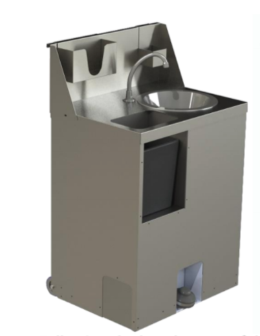 HALLCO Reduced Height Mobile Hand Wash Station - RHAMHWS-L+