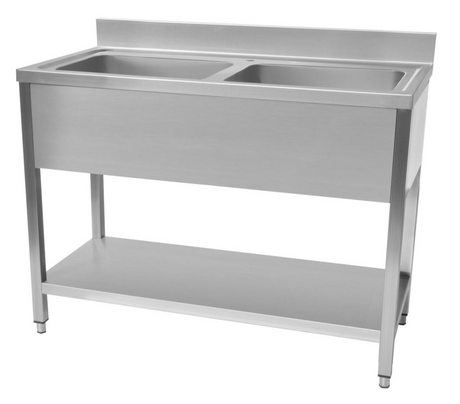 Empire Stainless Steel Double Bowl Midi Pot Wash Sink 1200mm Wide - EMP-PW1200-2