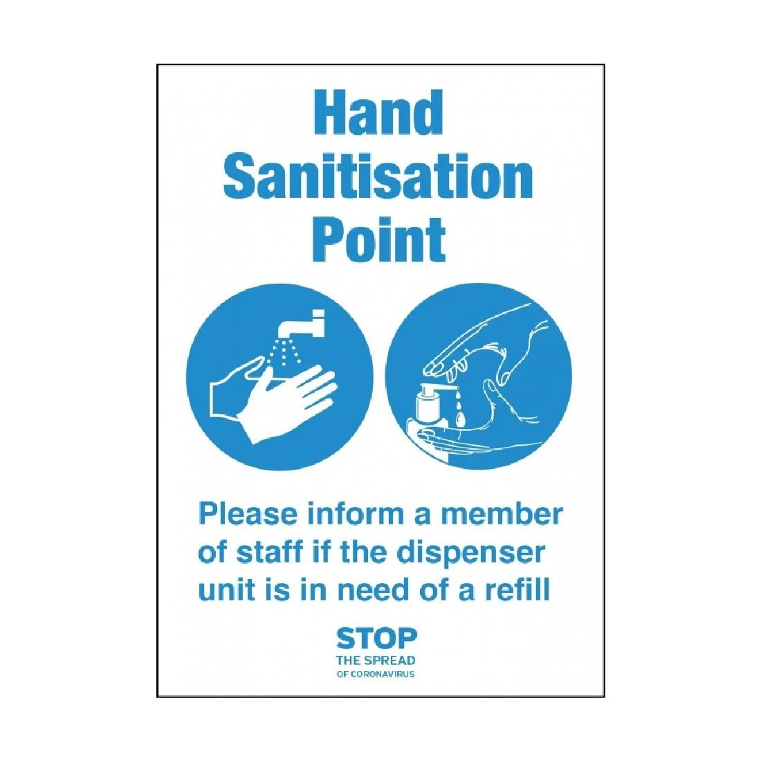 Hand Sanitisation Point Self-Adhesive Sign A5 - FN845 Guidance Posters & Floor Graphics Unbranded   